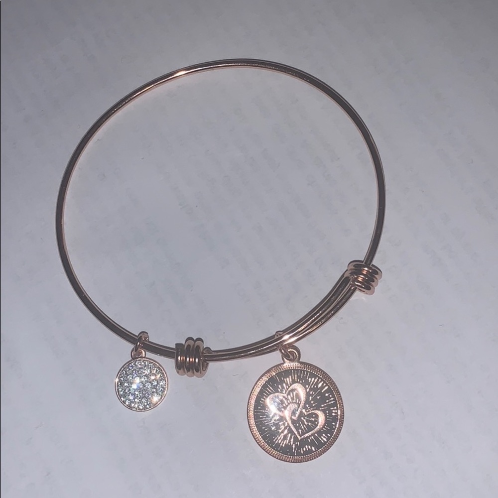 Mother daughter heart bangle